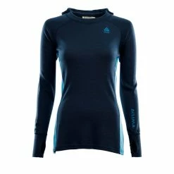 Beste salg ❤️ Dame Aclima WarmWool Hoodsweater 👩 Woman (Navy Blazer / Azure Blue / Blue Sapphire) ⭐