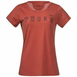 Rabatt 🤩 Dame Bergans 🎒 Backpack Wool W Tee (Brick/Solid Charcoal) 🧨