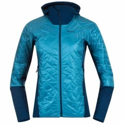 Flash salg 😍 Dame Bergans Cecilie Light Insulated Hybrid Jacket (Clear Ice Blue/Deep Sea Blue) 🎁