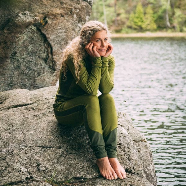 Engroshandel ✨ Dame Bergans Cecilie Wool Long Sleeve (Trail Green/Dark Olive Green) 🧨 - Bilde 3