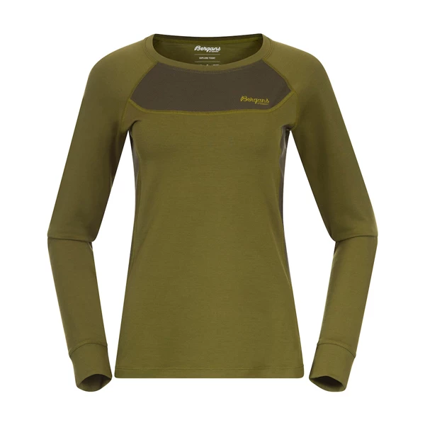 Engroshandel ✨ Dame Bergans Cecilie Wool Long Sleeve (Trail Green/Dark Olive Green) 🧨