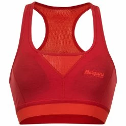 Tilbud 😀 Dame Bergans Cecilie Wool Top (Red Leaf/Energy Red) 😍