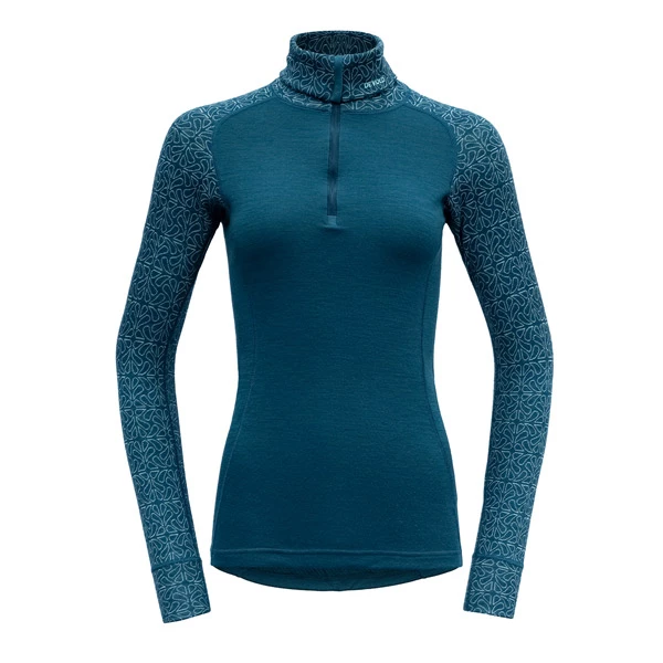 Varmt salg ✔️ Dame Devold Duo Active 👩 Woman Zip Neck (Flood) 👏