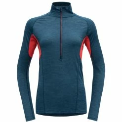 Ny 🎁 Dame Devold Running Merino 130 Zip Neck Wmn (Flood) 💯