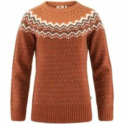 Tilbud ⌛ Dame Fjällräven ÖVik Knit Sweater W (Autumn Leaf-Desert Brown) 🎁