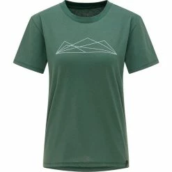 Tilbud ⌛ Dame Haglöfs Camp Tee 👩 Women (Fjell Green Graphic) 🛒