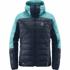 Topp 10 🤩 Dame Haglöfs L.I.M Down Hood 👩 Women (Tarn Blue/Frost Blue) 😍