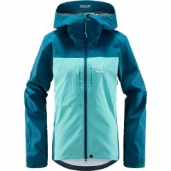 Tilbud 😍 Dame Haglöfs Touring Infinium Jacket 👩 Women (Frost Blue Dark Ocean) 👍